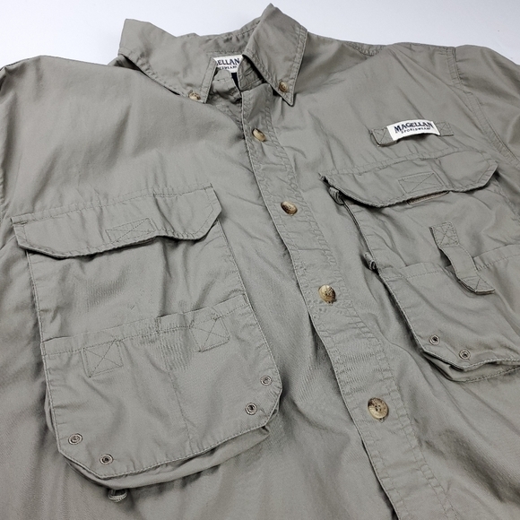 New Magellan Mens Cache Green Outdoor Shirt Med - Picture 7 of 14